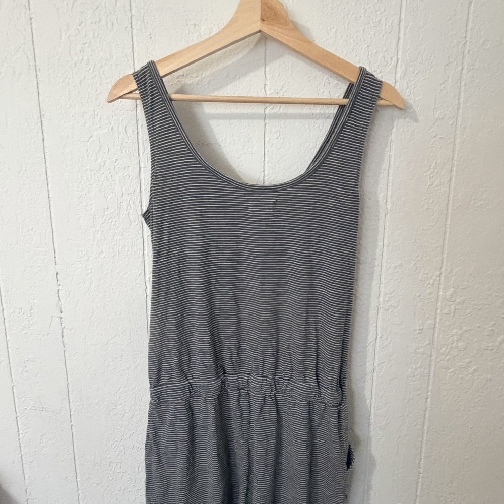 Pact Organic‎ Cotton All Day Easy Jumpsuit Sleeveless Striped Blue Small Pockets - Picture 4 of 8